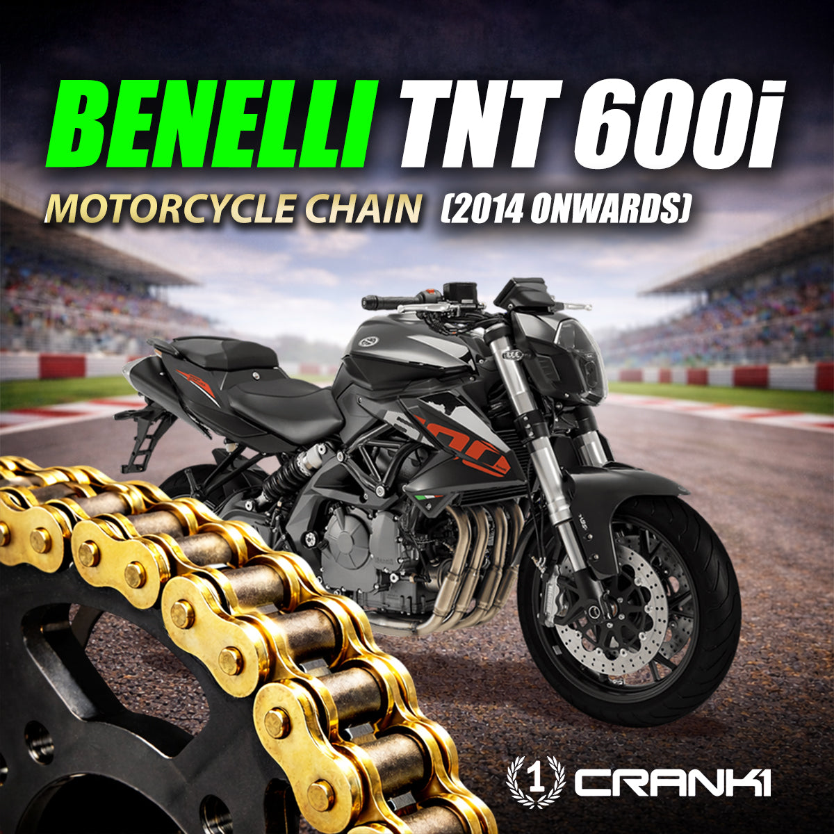 Chain For Benelli TNT600i (2014 Onwards) - 525 Pitch x 118 Links Gold (ZVMX)