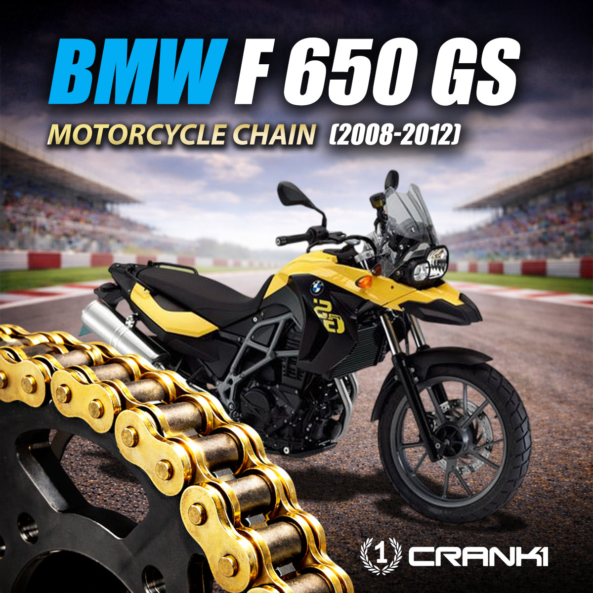 Chain For BMW F 650 GS (2008-2012) - 525 Pitch x 112 Links Gold (ZVMX)