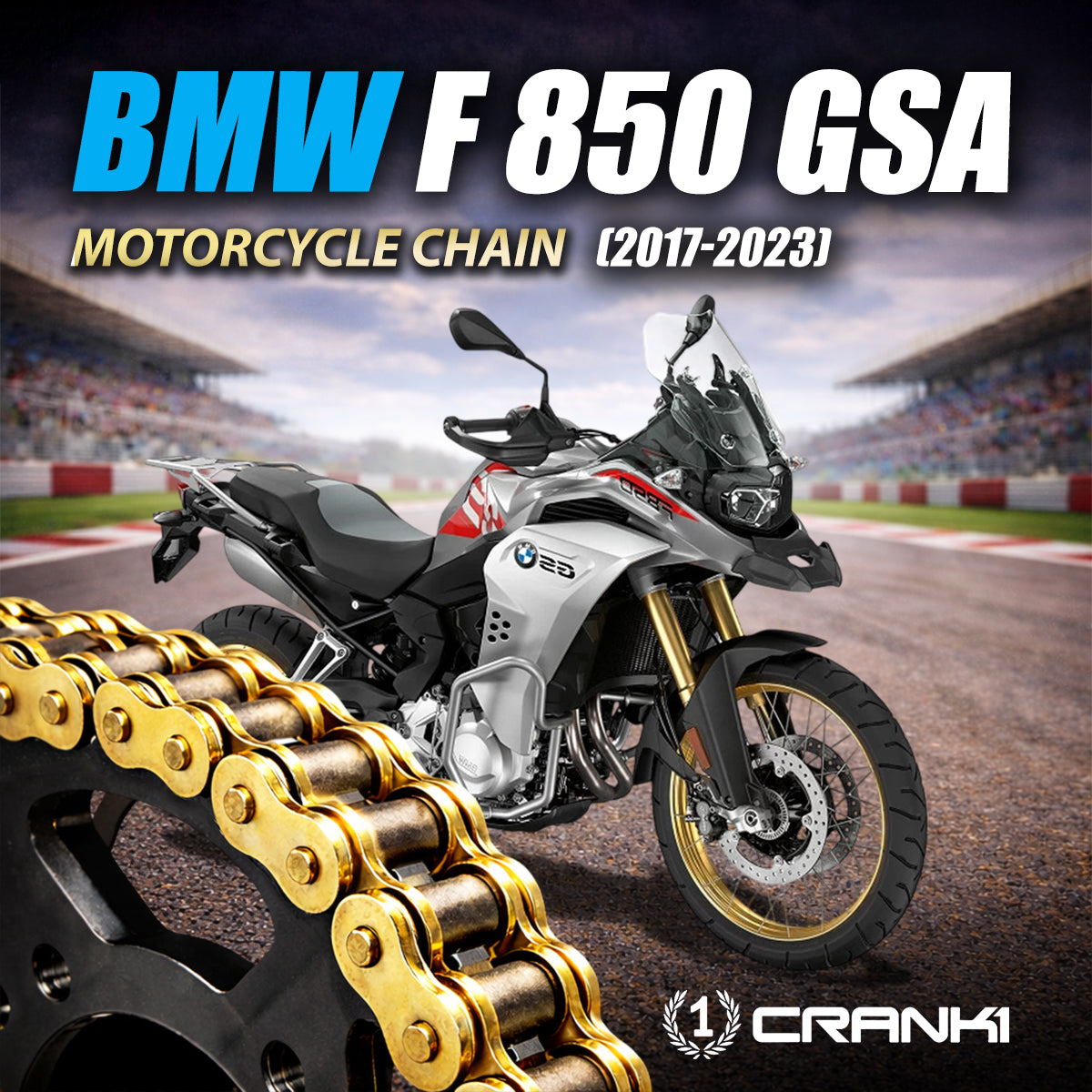 Chain For BMW F 850 GSA (2017-2023) - 525 Pitch x 122 Links Gold (ZVMX)
