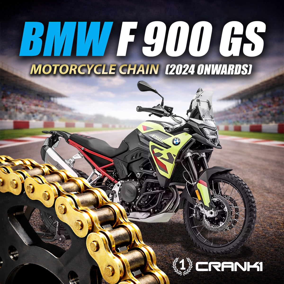 Chain For BMW F 900 GS (2024 Onwards) - 525 Pitch x 122 Links Gold (ZVMX)