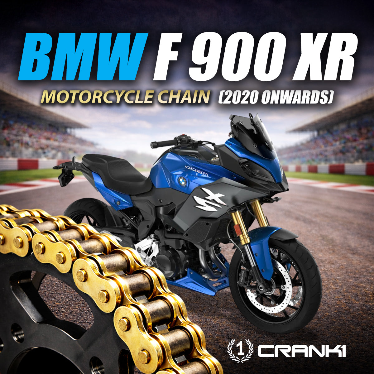 Chain For BMW F 900 XR (2020 Onwards) - 525 Pitch x 122 Links Gold (ZVMX)