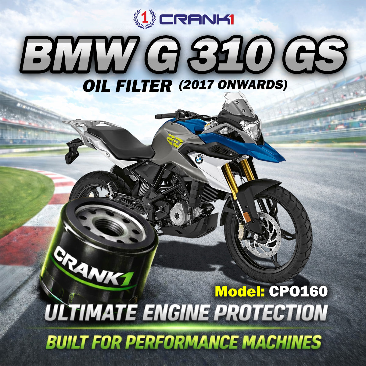 Oil Filter For BMW G 310 GS (2017 Onwards) - CPO160