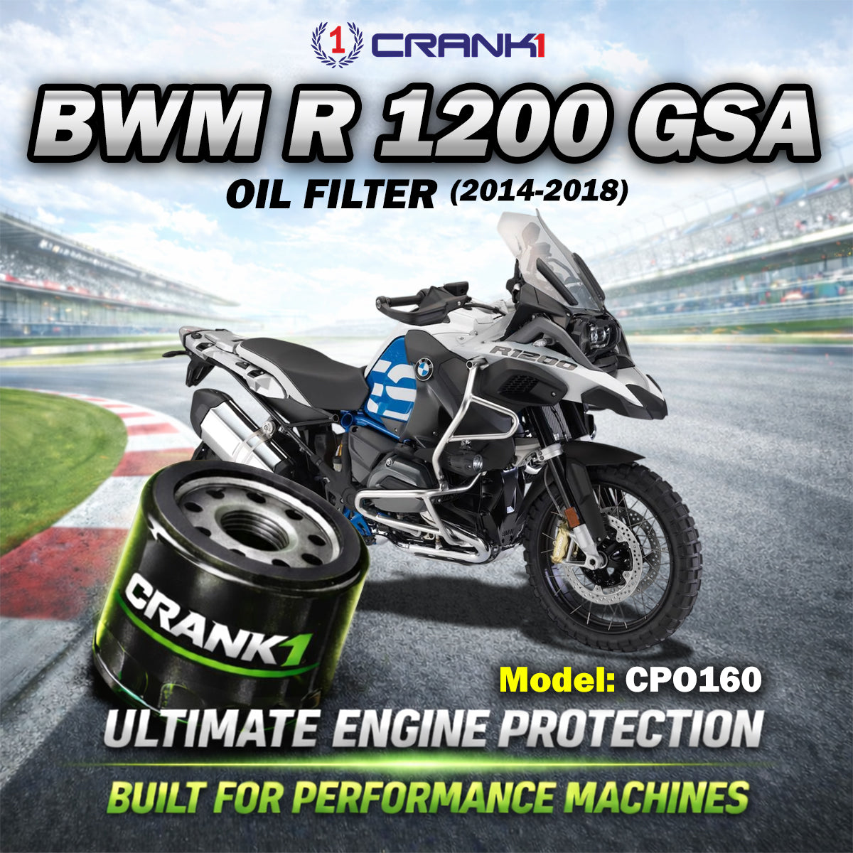 Oil Filter For BMW R 1200 GSA (2014-2018) - CPO160
