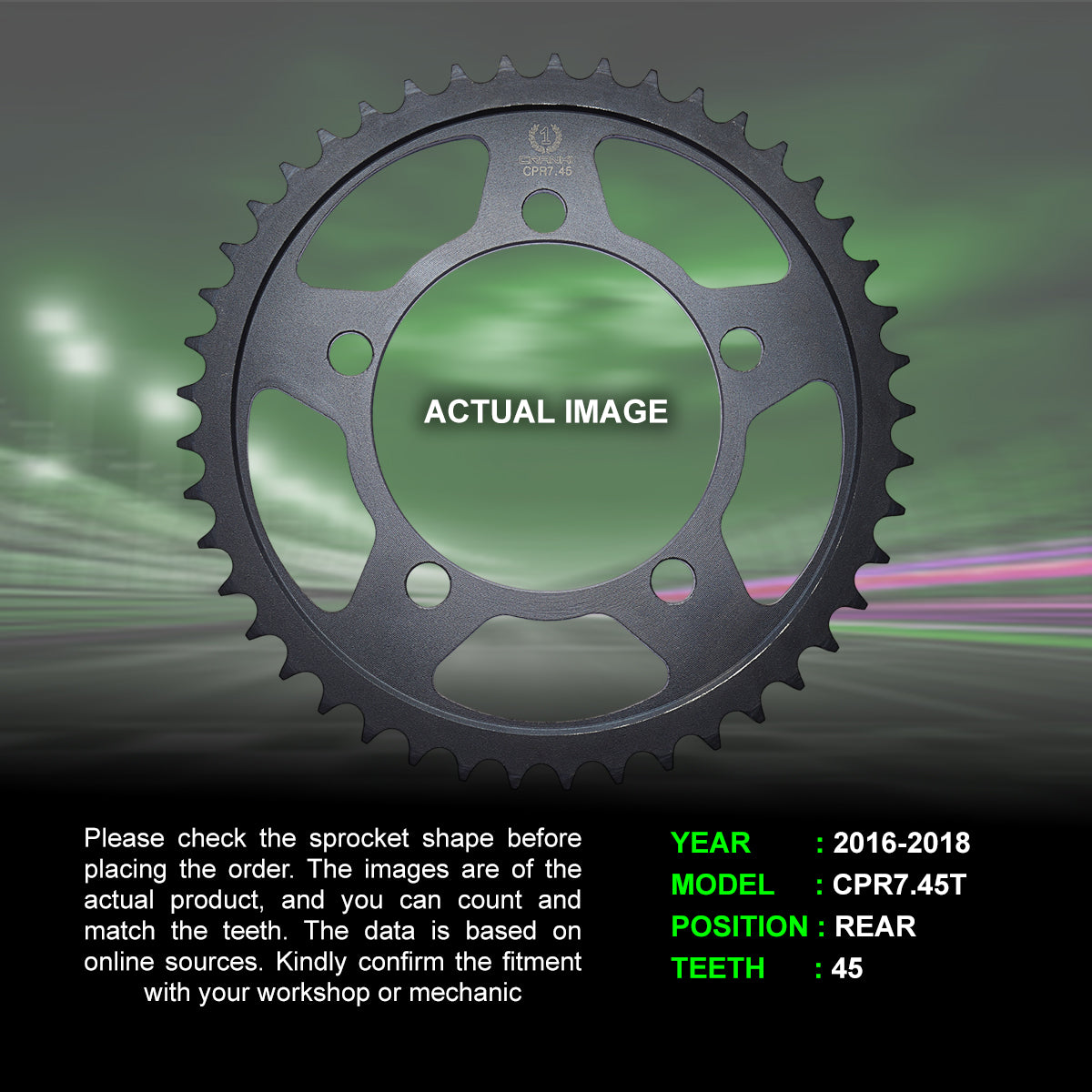 Sprocket For BMW S 1000 RR (2016-2018) - Rear - CPR7.45T