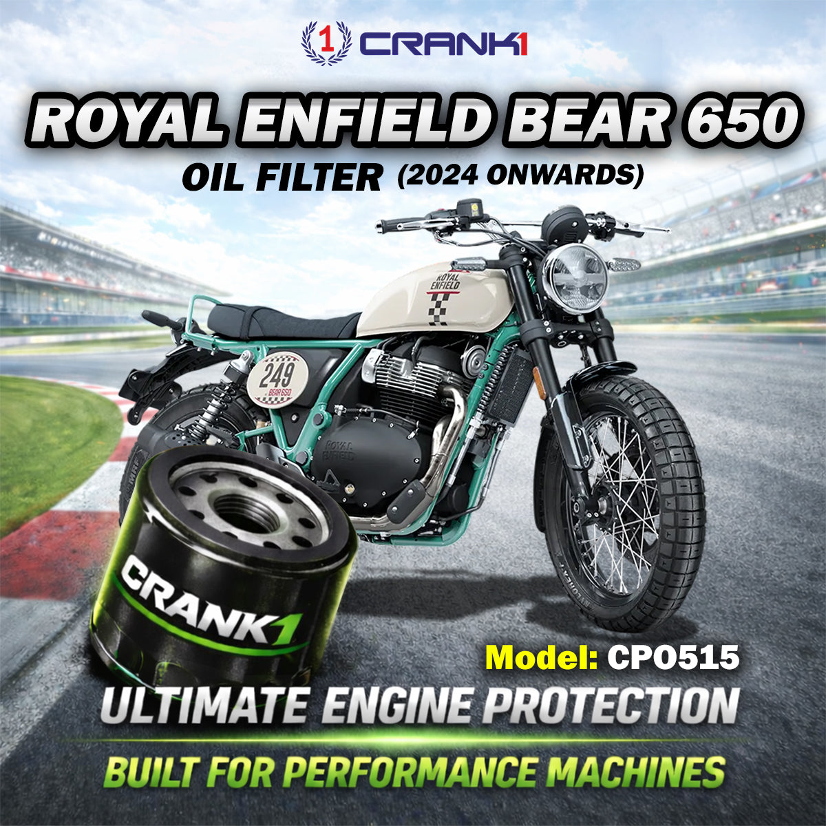 Oil Filter For Royal Enfield Bear 650 (2024 Onwards) - CPO515