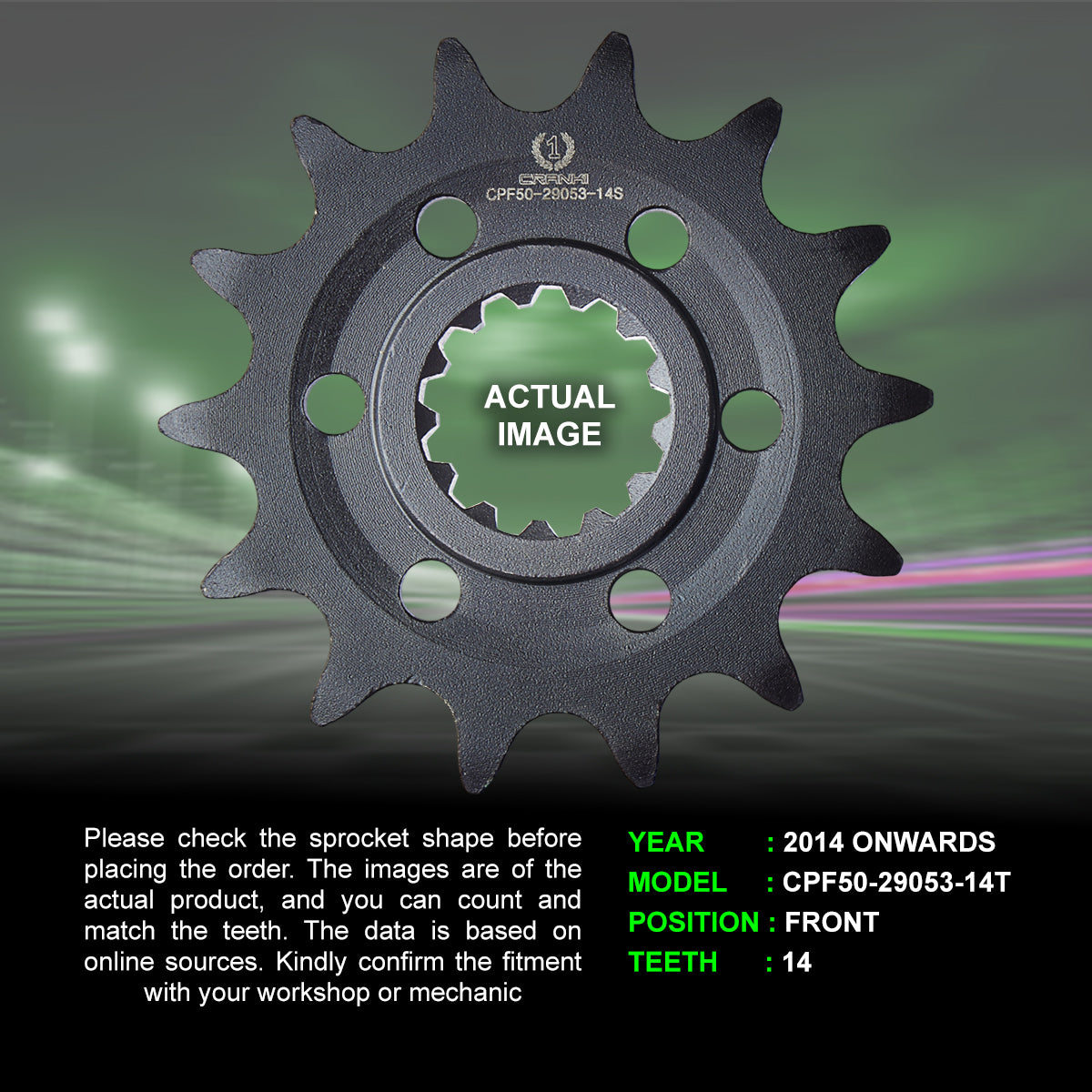 Sprocket For Benelli TNT 600i (2014 Onwards) - Front - CPF50-29053-14T