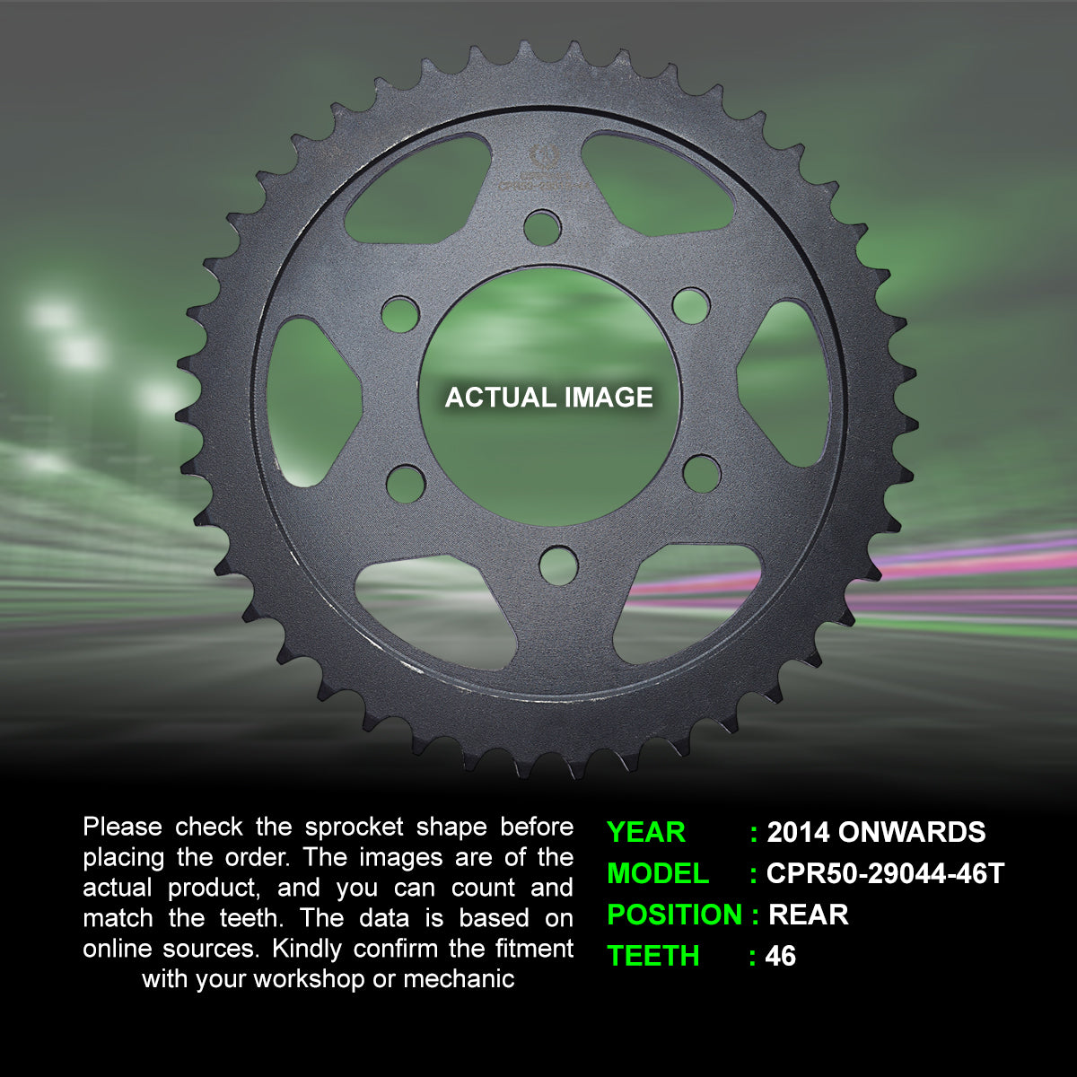 Sprocket For Benelli TNT 600i (2014 Onwards) - Rear - CPR50-29044-46T