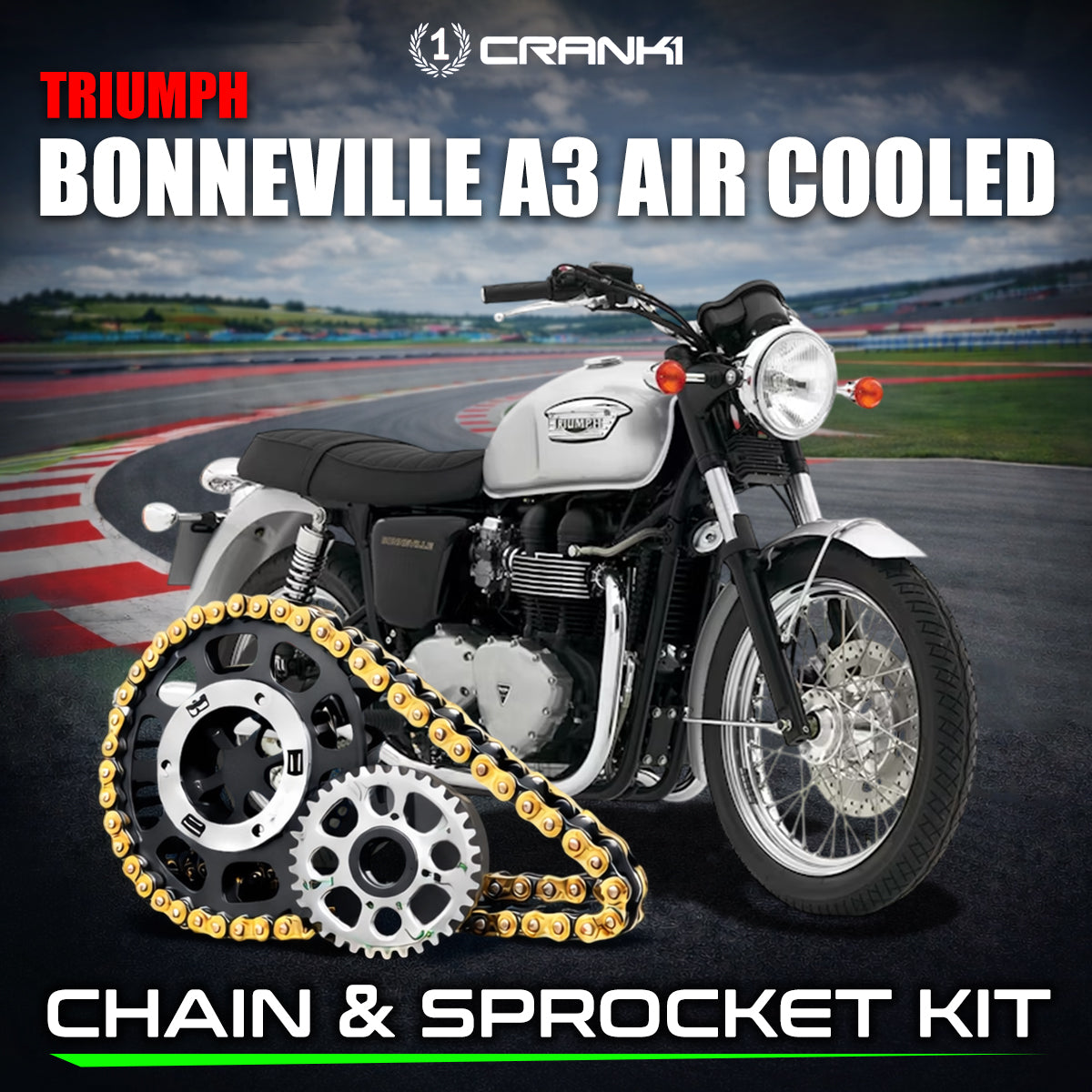 Chain And Sprocket Kit For Triumph Bonneville A3 Air Cooled (2007-2015)