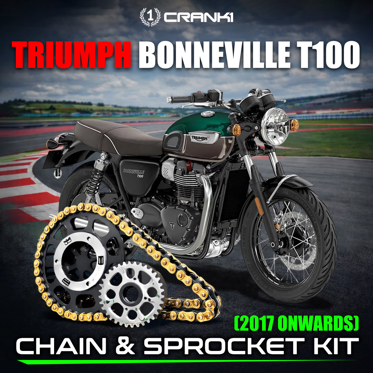 Chain And Sprocket Kit For Triumph Bonneville T100 (2017 Onwards)