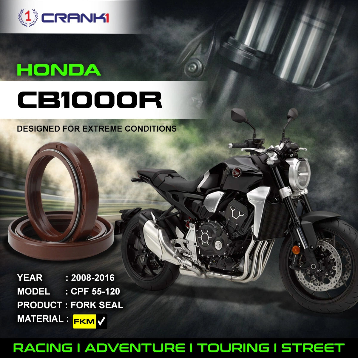 Fork Oil Seals Pair For Honda CB1000R (2008-2016) - CPF55-120