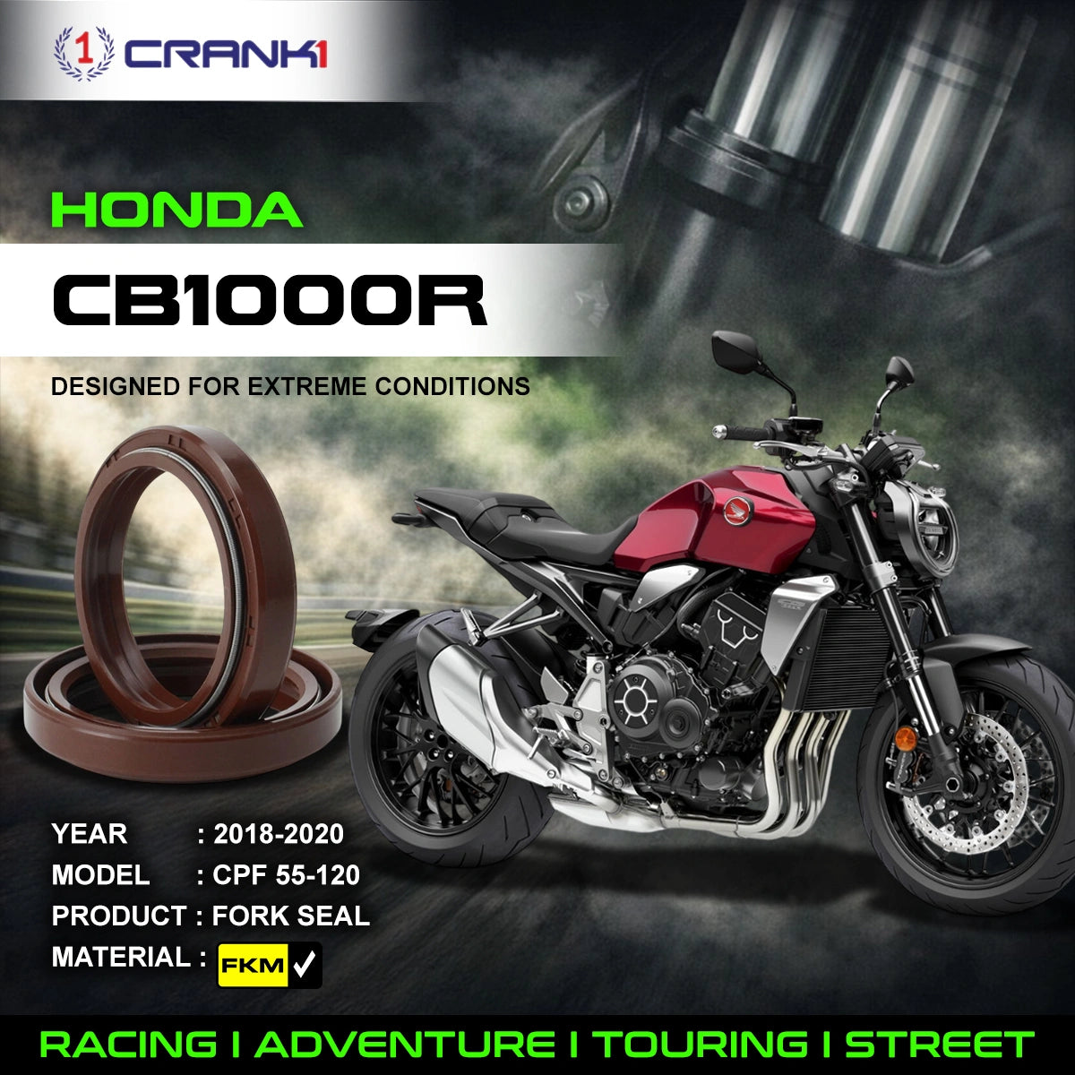 Fork Oil Seals Pair For Honda CB1000R (2018-2020) - CPF55-120