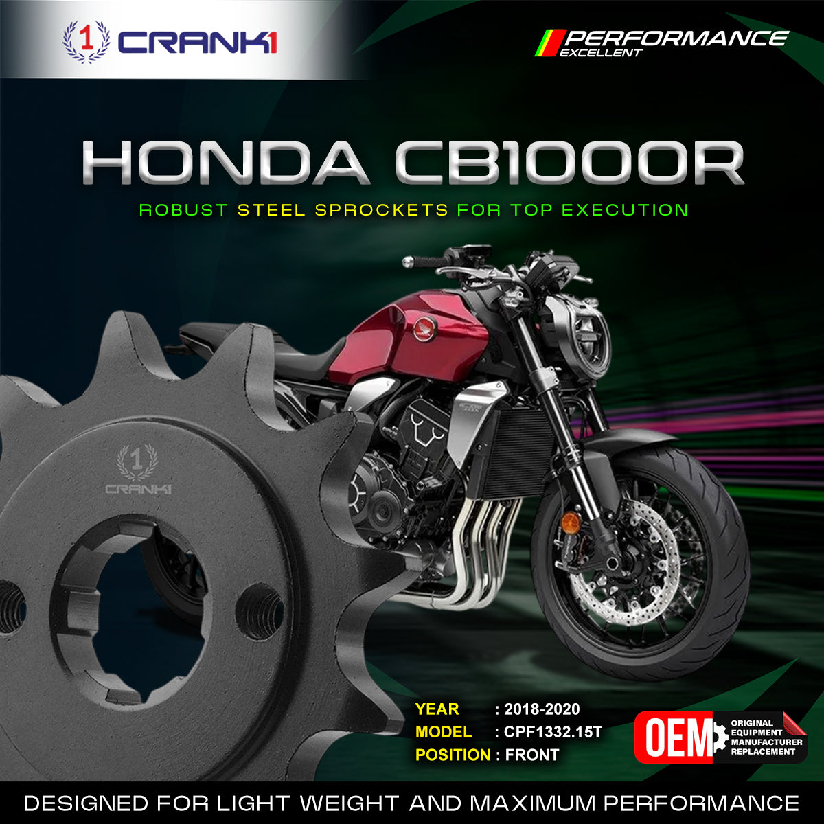 Sprocket For Honda CB1000R (2018-2020) - Front - CPF1332.15T