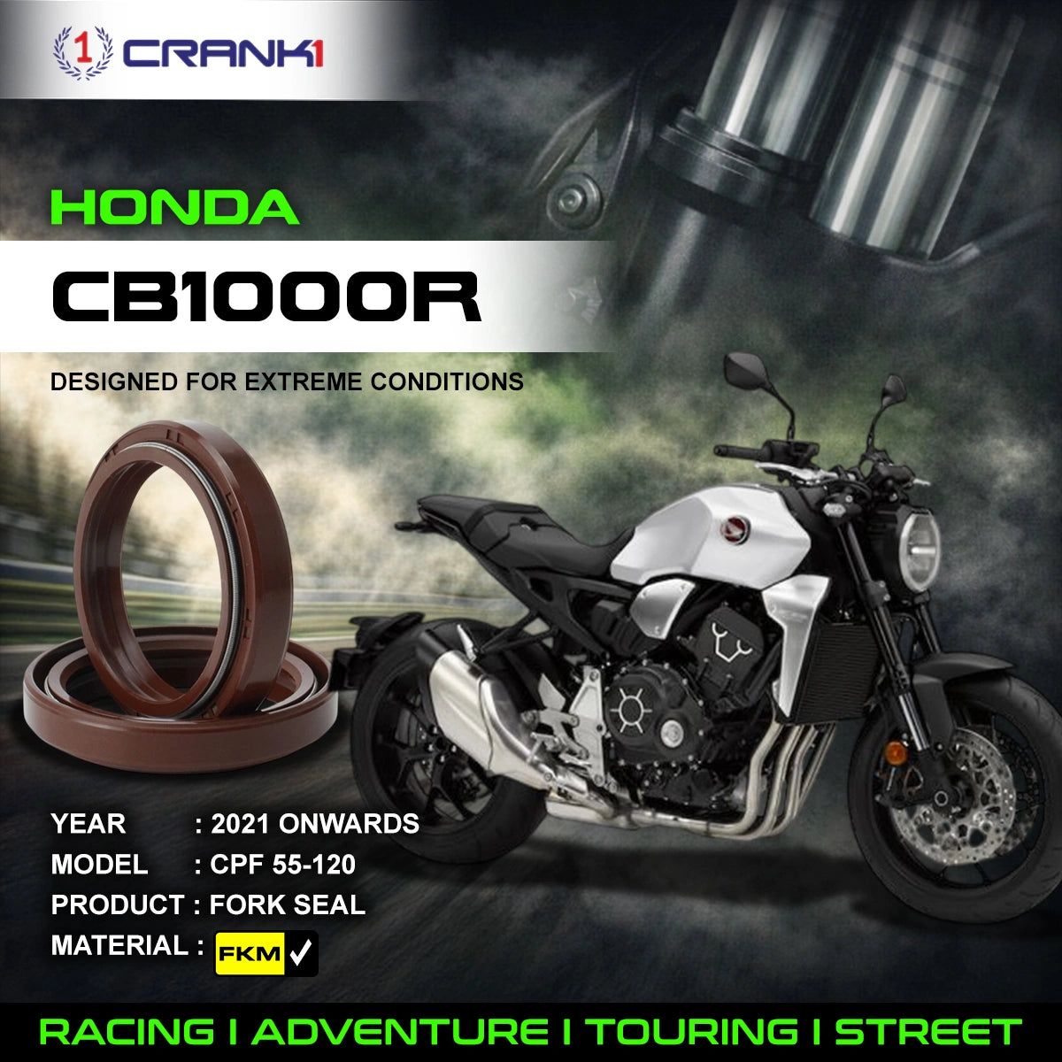 Fork Oil Seals Pair For Honda CB1000R (2021 Onwards) - CPF55-120