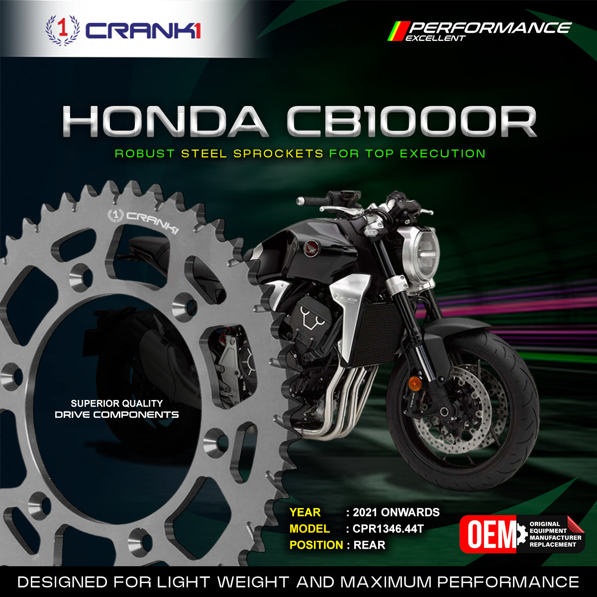 Sprocket For Honda CB1000R (2021 Onwards) - Rear - CPR1346.44T