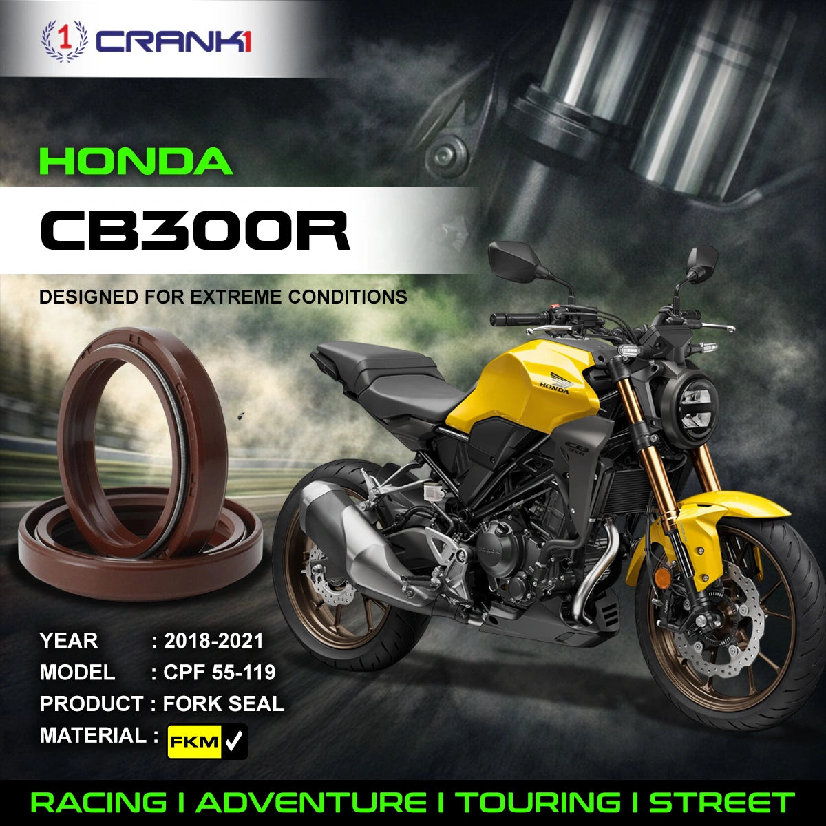 Fork Oil Seals Pair For Honda CB300R (2018-2021) - CPF55-119
