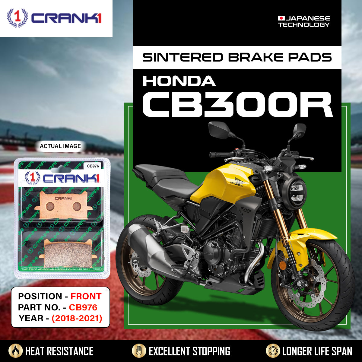 Sintered Brake Pads For Honda CB300R (2018-2021) - Front - CB976