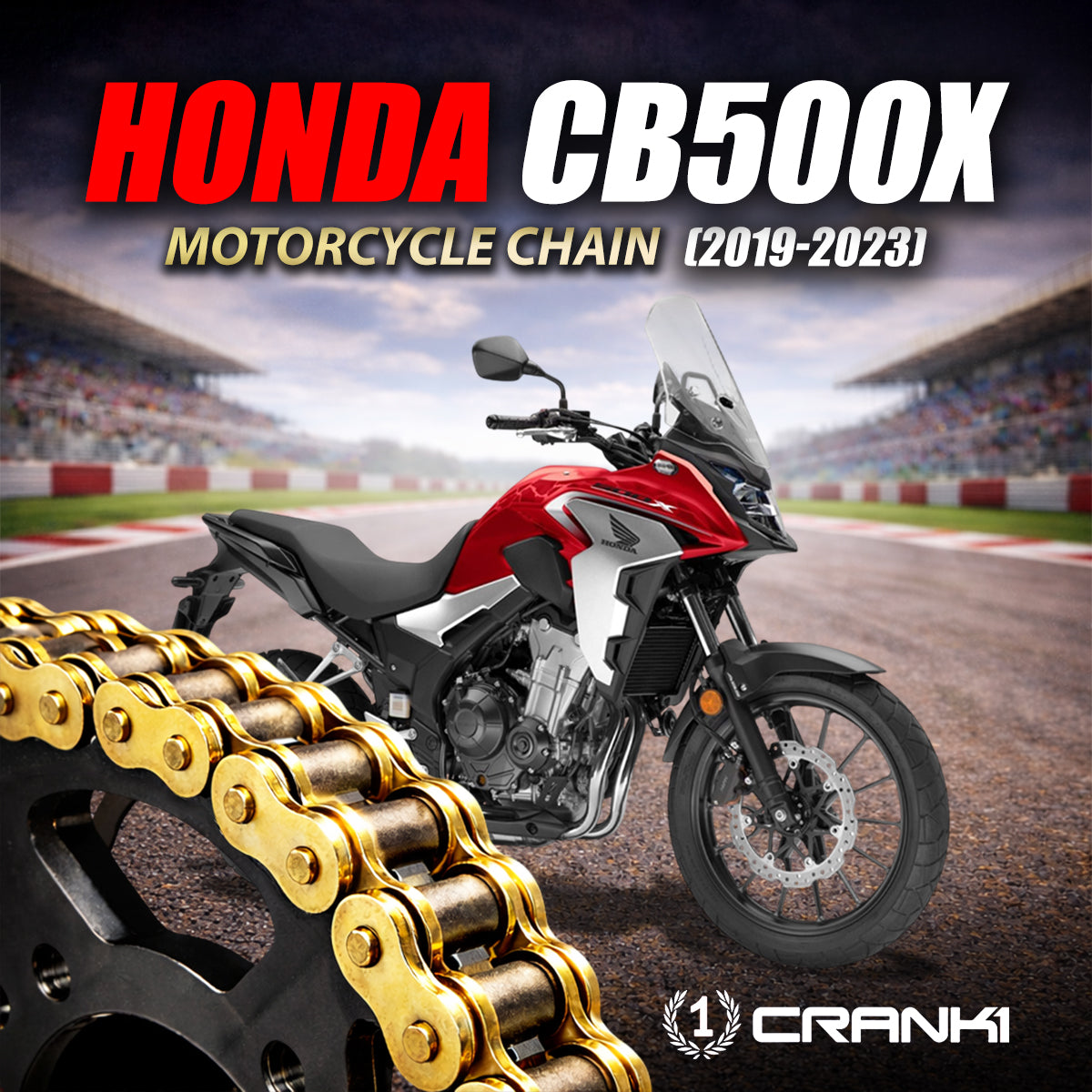 Chain For Honda CB500X (2019-2023) - 520 Pitch x 112 Links Gold (ZVMX)