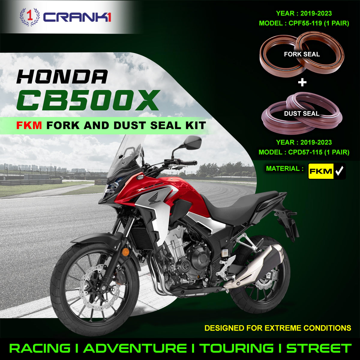 Fork And Dust Seals Kit For Honda CB500X (2019-2023)