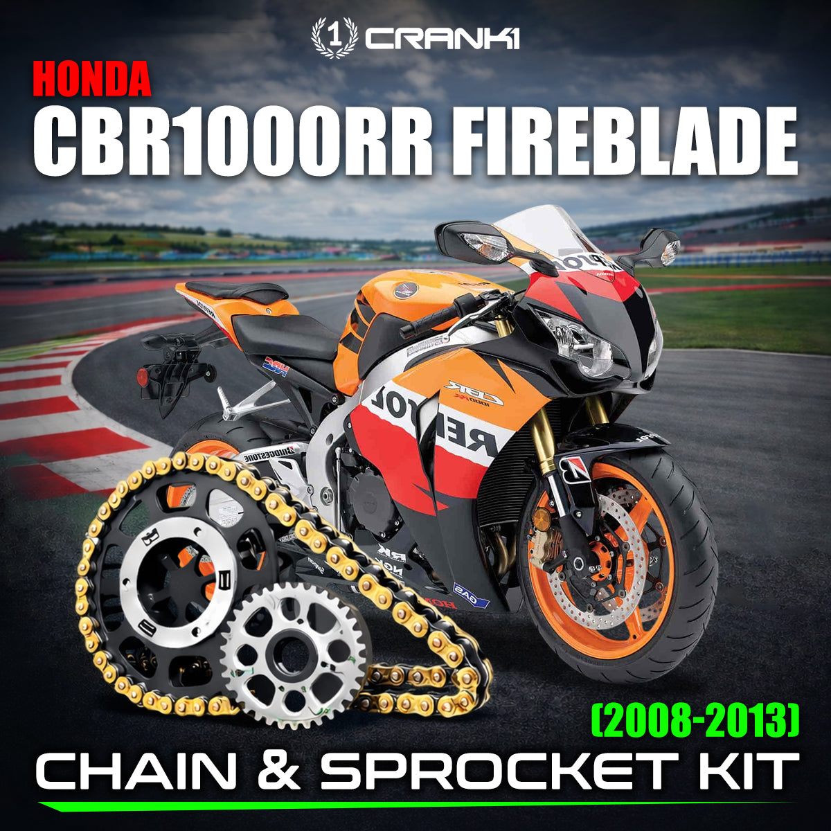 Chain And Sprocket Kit For Honda CBR 1000 RR Fireblade (2008-2013)