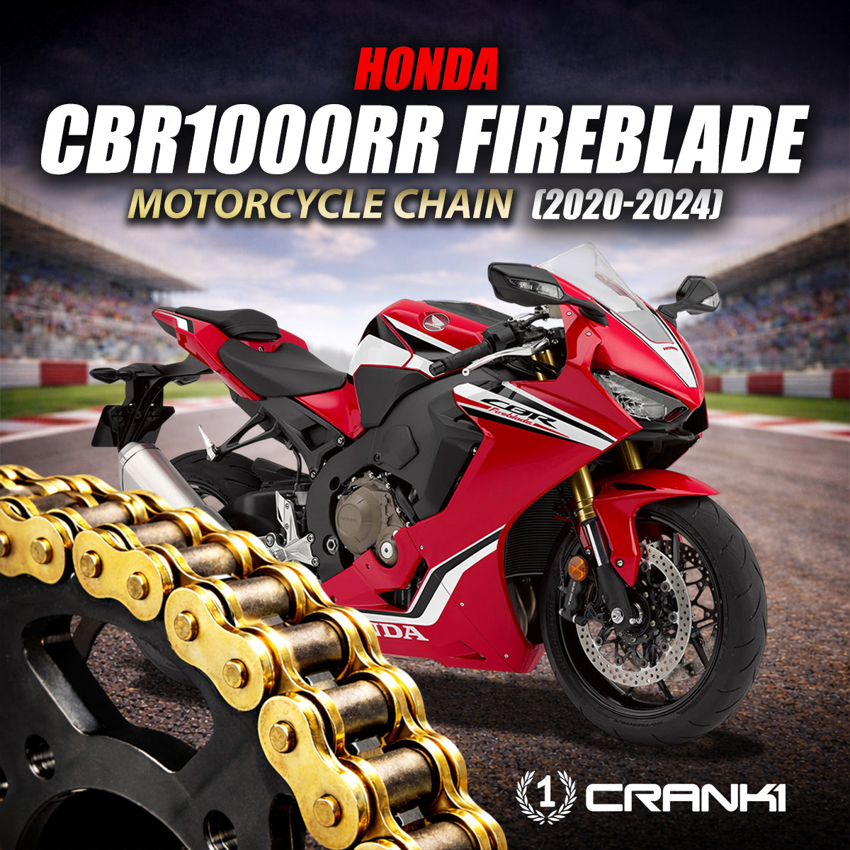 Chain For Honda CBR 1000RR Fireblade (2020-2024) - 530 Pitch x 118 Links Gold (ZVMX)