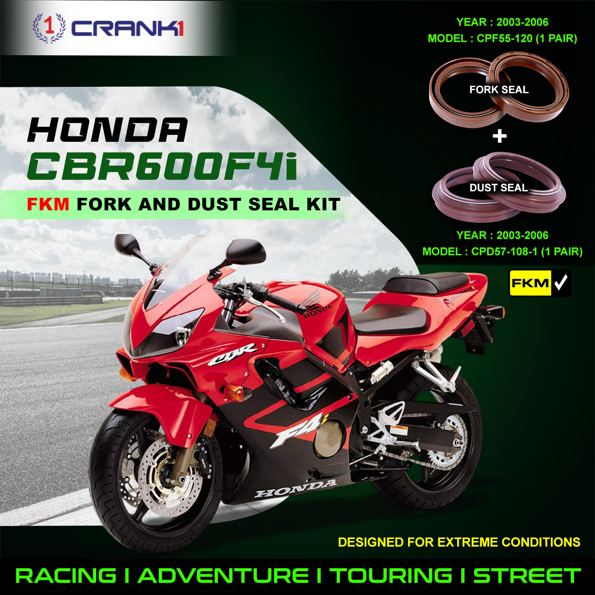 Fork And Dust Seals Kit For Honda CBR600F4i (2003-2006)