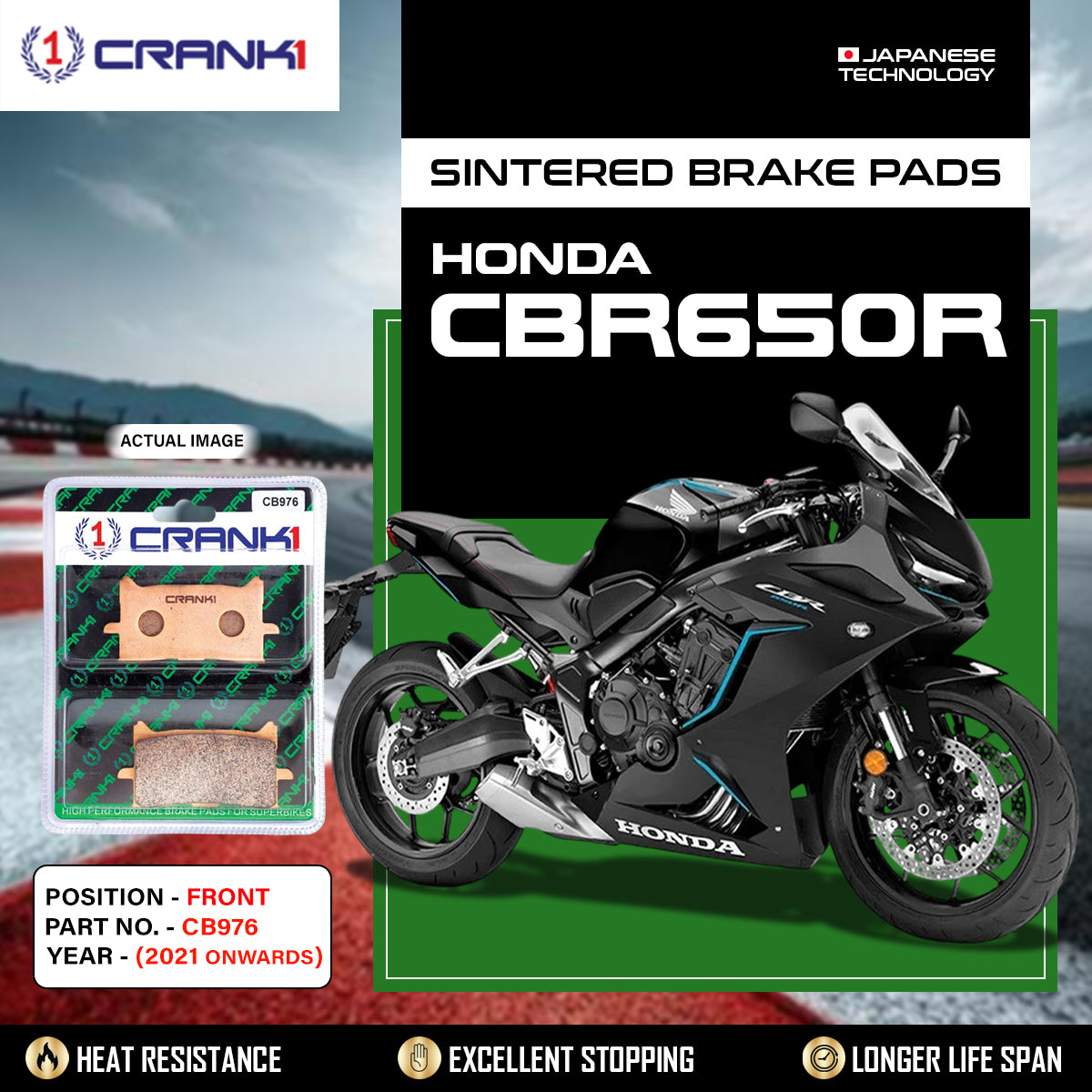 Sintered  Brake Pads For Honda CBR650R (2021 Onwards) - Front - CB976 - 2 Sets