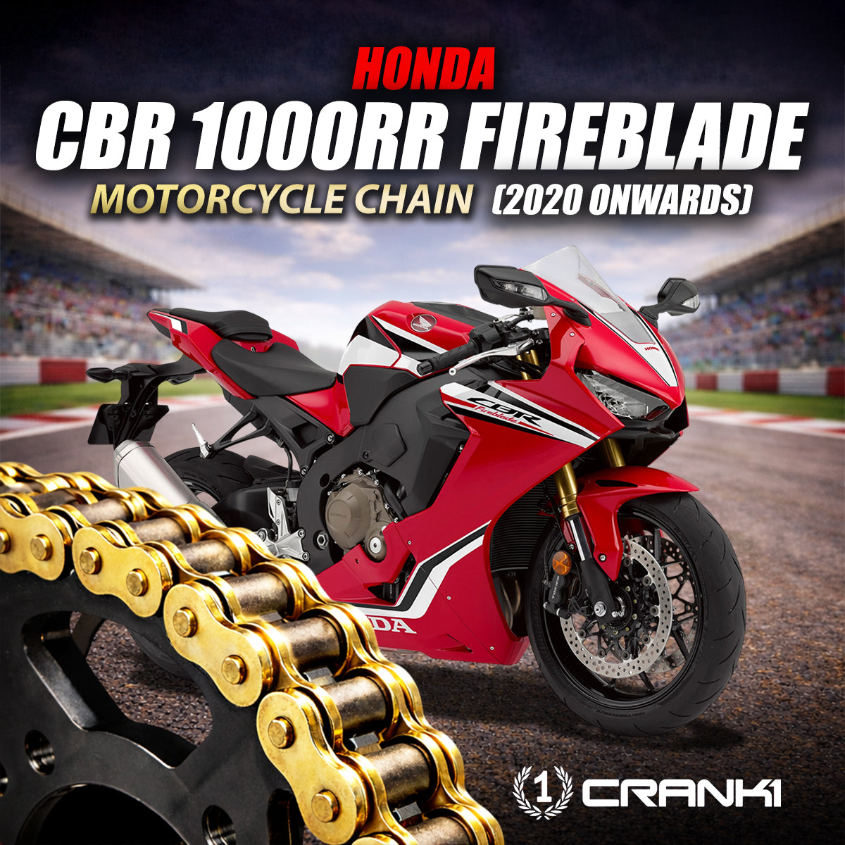 Chain For Honda CBR 1000RR Fireblade (2020 Onwards) - 530 Pitch x 118 Links Gold (ZVMX)