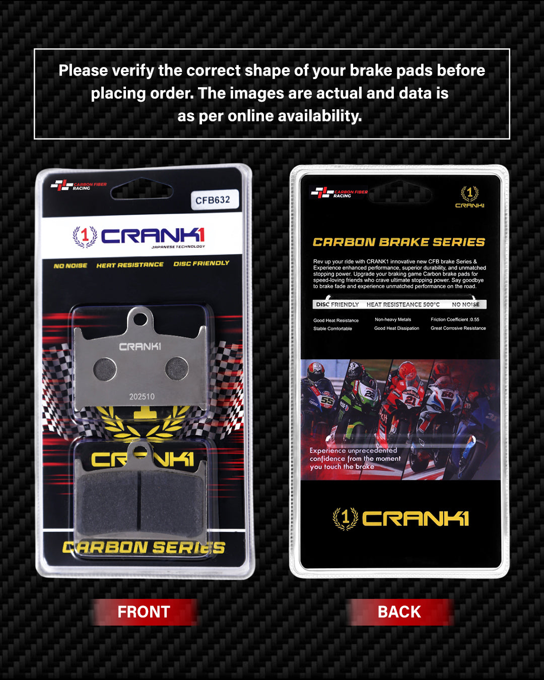 Carbon Brake Pads For Triumph Thunderbird  Storm (2009-2019) - Front - CFB632 - 2 Sets