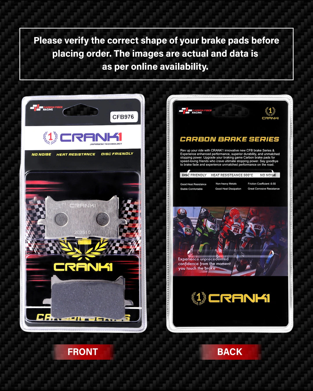 Carbon Brake Pads For Honda  Africa Twin Adventure Sports (2020-2022) - Front - CFB976 - 2 Sets