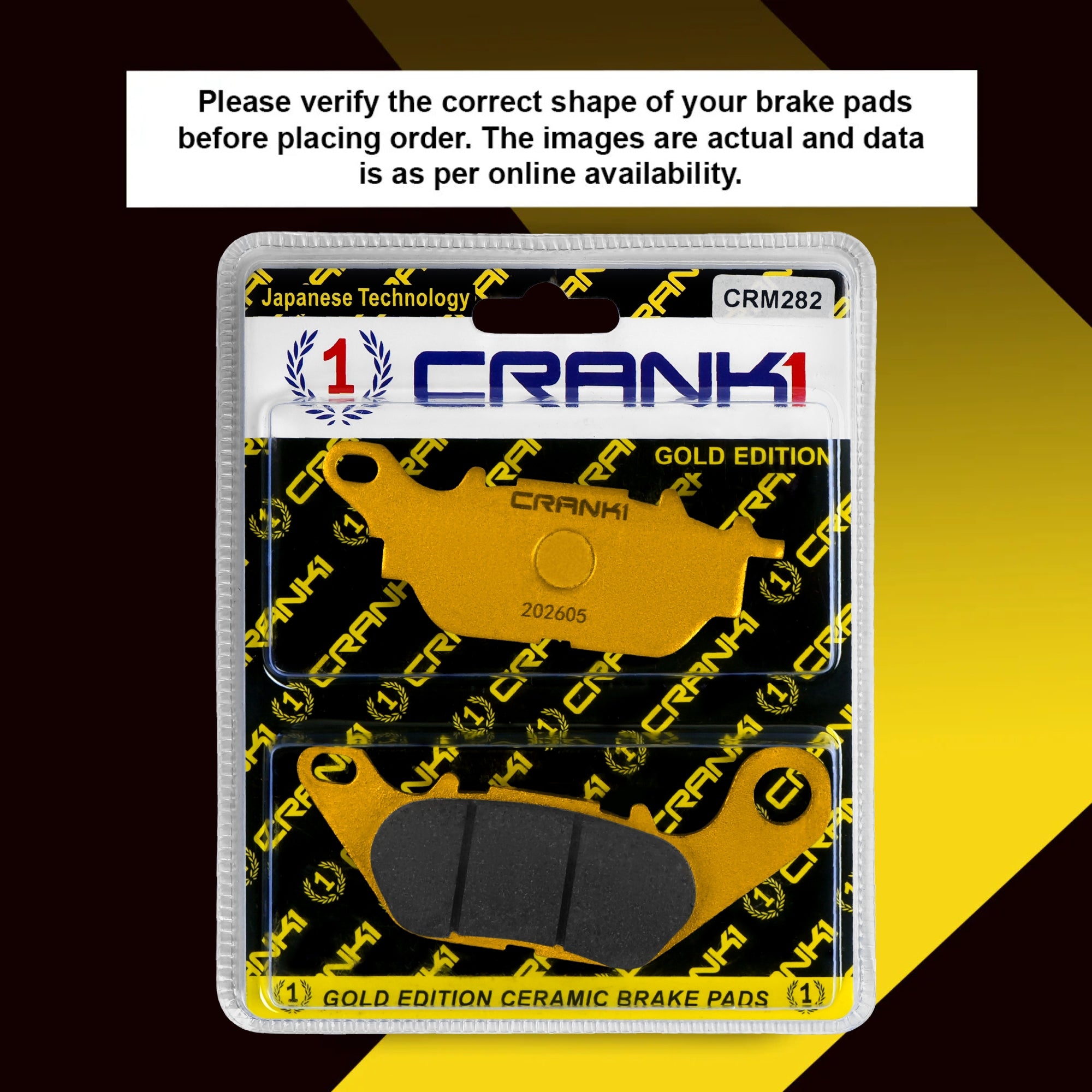 Ceramic Brake Pads For Yamaha XSR155 (2019-2020) - Front - CRM282 - 1 Set