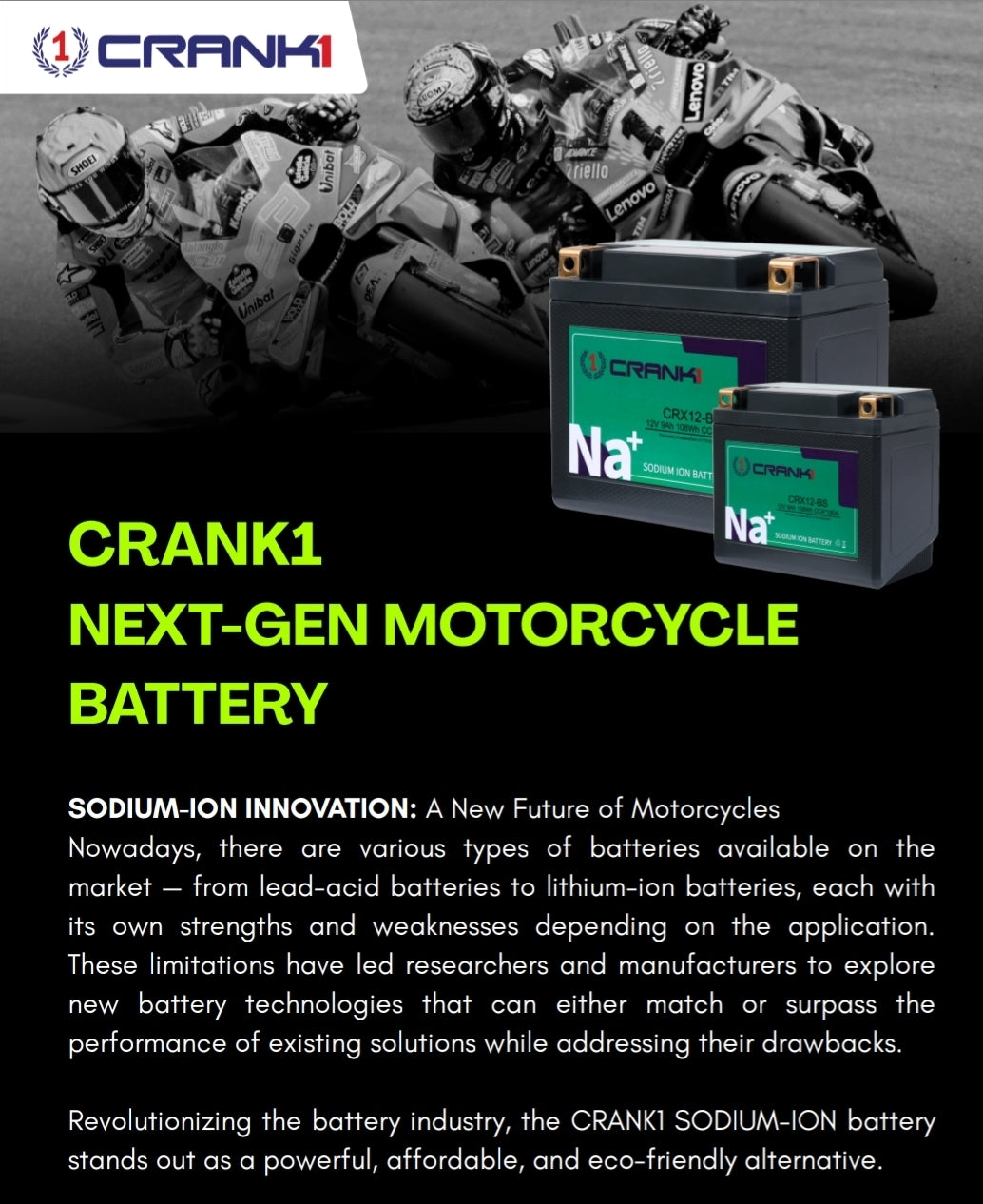 Battery For Yamaha YZF R1 (2004-2014) - CRX10S - Sodium-Ion - Factory Activated