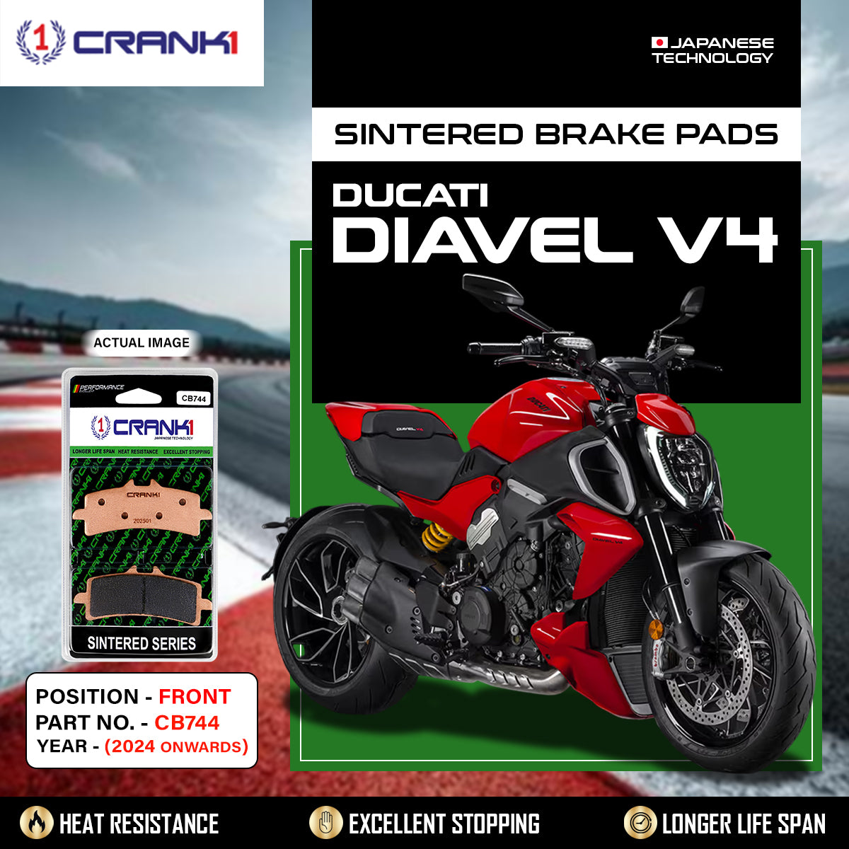Sintered Brake Pads For Ducati Diavel V4 (2024 Onwards) - Front - CB744 - 2 Sets