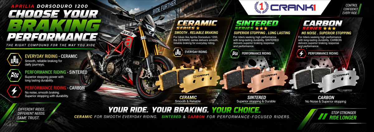 Ceramic Brake Pads For  Aprilia Dorsoduro 1200 (2011 Onwards) - Rear - CRM359 - 1 Set | Smooth Braking | Heat Resistant | Long Life | Disc Friendly