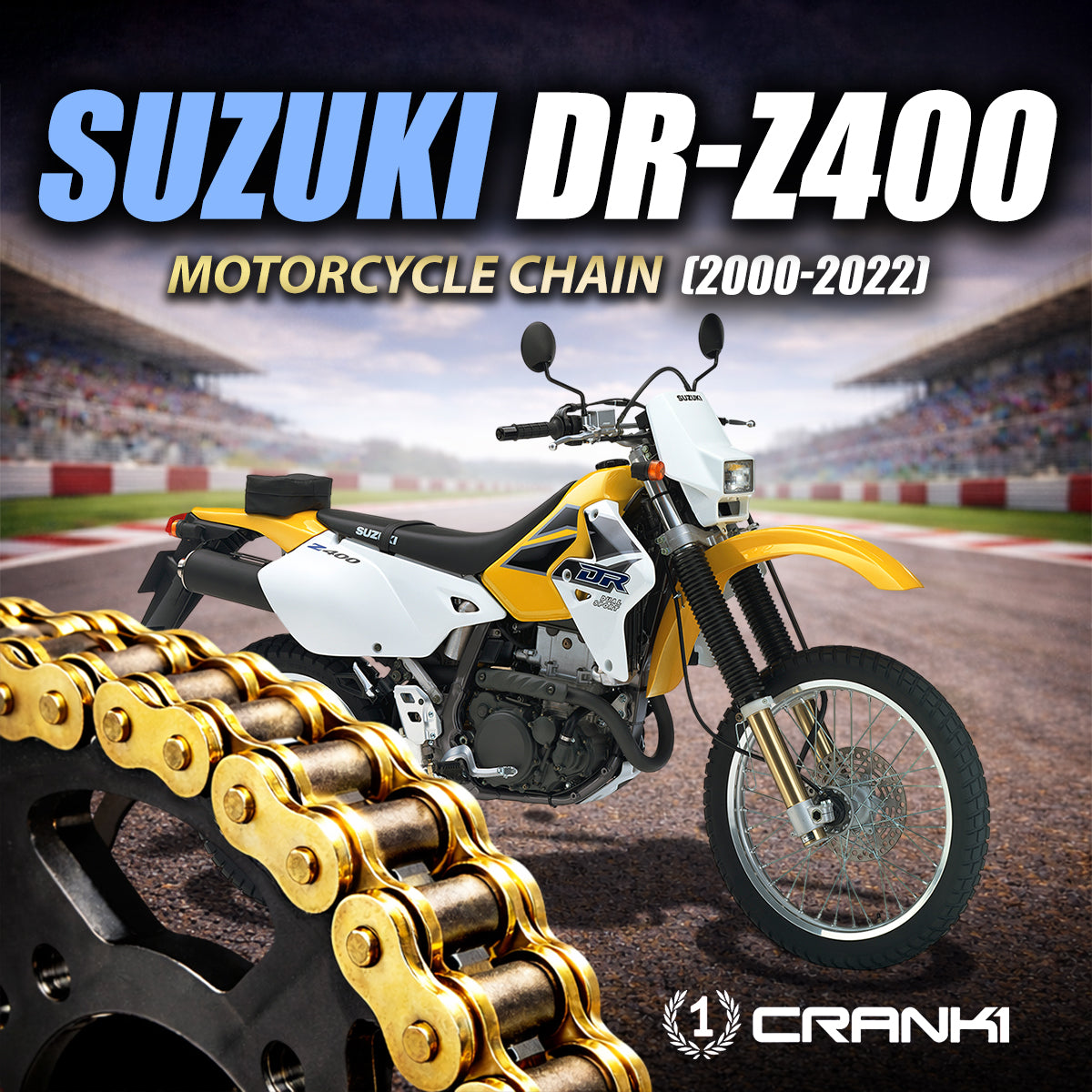 Chain For Suzuki DR-Z400 (2000-2022) - 520 Pitch x 112 Links Gold (ZVMX)