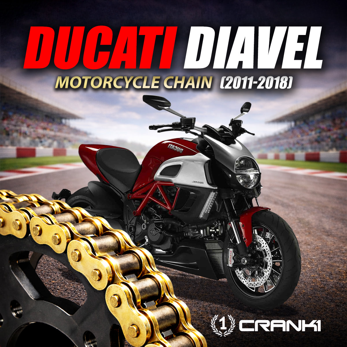 Chain For Ducati Diavel (2011-2018) - 525 Pitch x 118 Links Gold (ZVMX)