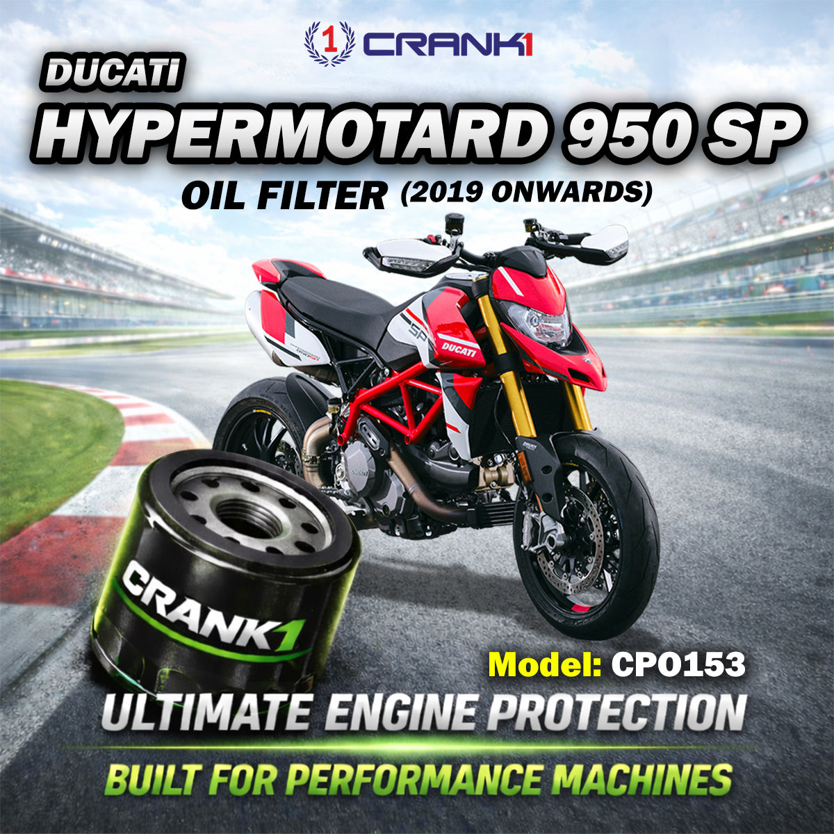 Oil Filter For Ducati Hypermotard 950 SP (2019 Onwards) - CPO153
