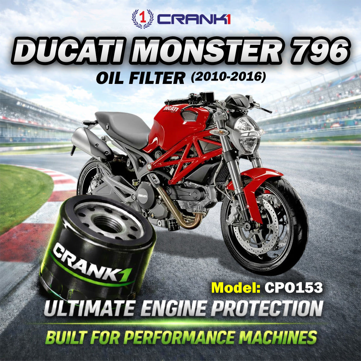 Oil Filter For Ducati Monster 796 (2010-2016) - CPO153