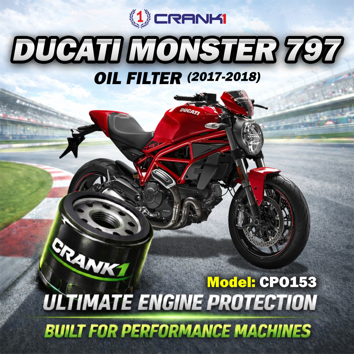Oil Filter For Ducati Monster 797 (2017-2018) - CPO153