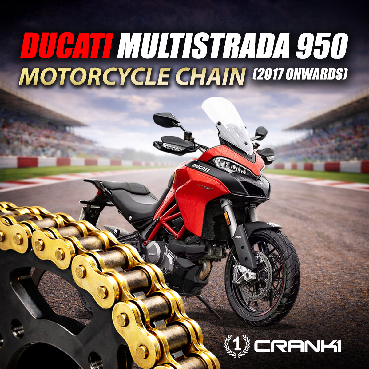 Chain For Ducati Multistrada 950 (2017 Onwards) - 525 Pitch x 114 Links Gold (ZVMX)
