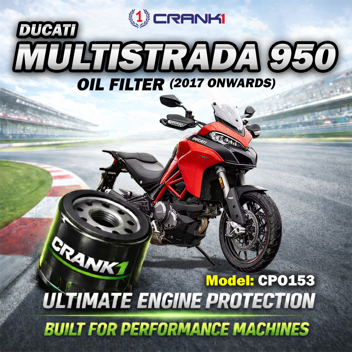 Oil Filter For Ducati Multistrada 950 (2017 Onwards) - CPO153