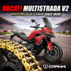 Chain For Ducati Multistrada V2 (2022-2024) - 525 Pitch x 114 Links Gold (ZVMX)