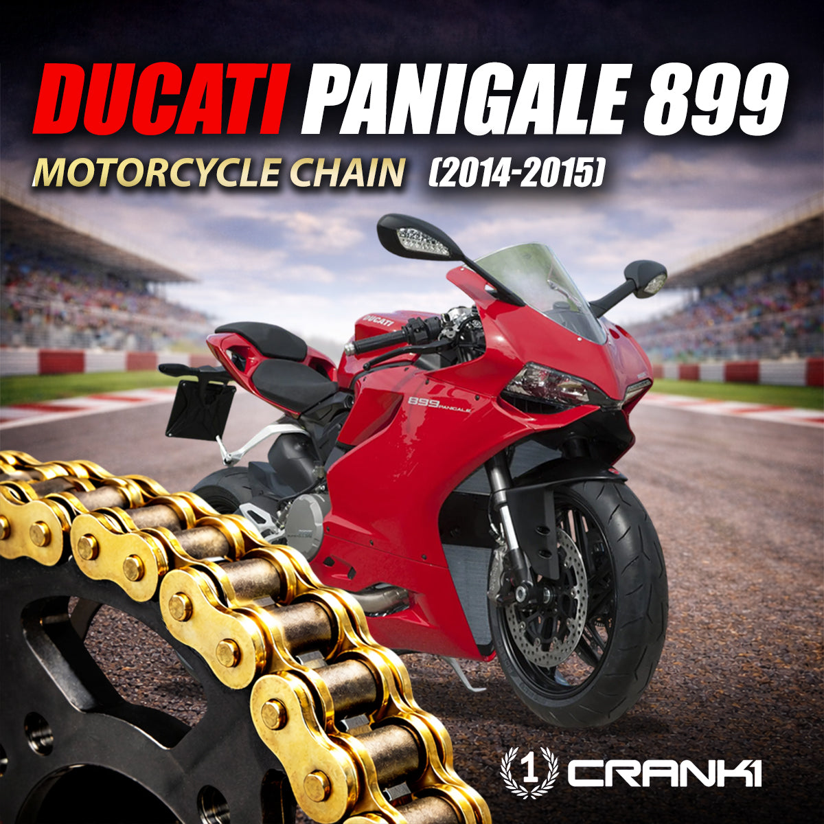 Chain For Ducati Panigale 899 (2014-2015) - 520 Pitch x 106 Links Gold (ZVMX)