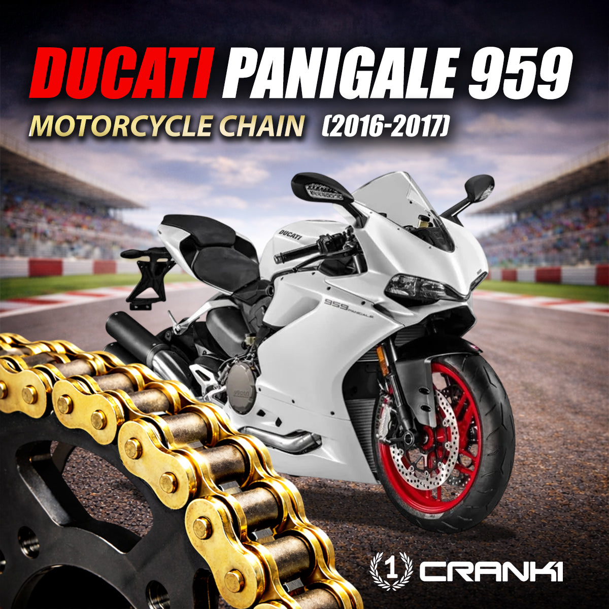 Chain For Ducati Panigale 959 (2016-2017) - 520 Pitch x 106 Links Gold (ZVMX)