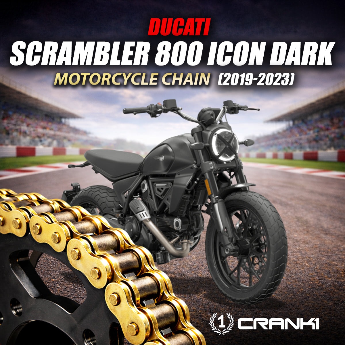 Chain For Ducati Scrambler 800 Icon Dark (2019-2023) - 520 Pitch x 106 Links Gold (ZVMX)