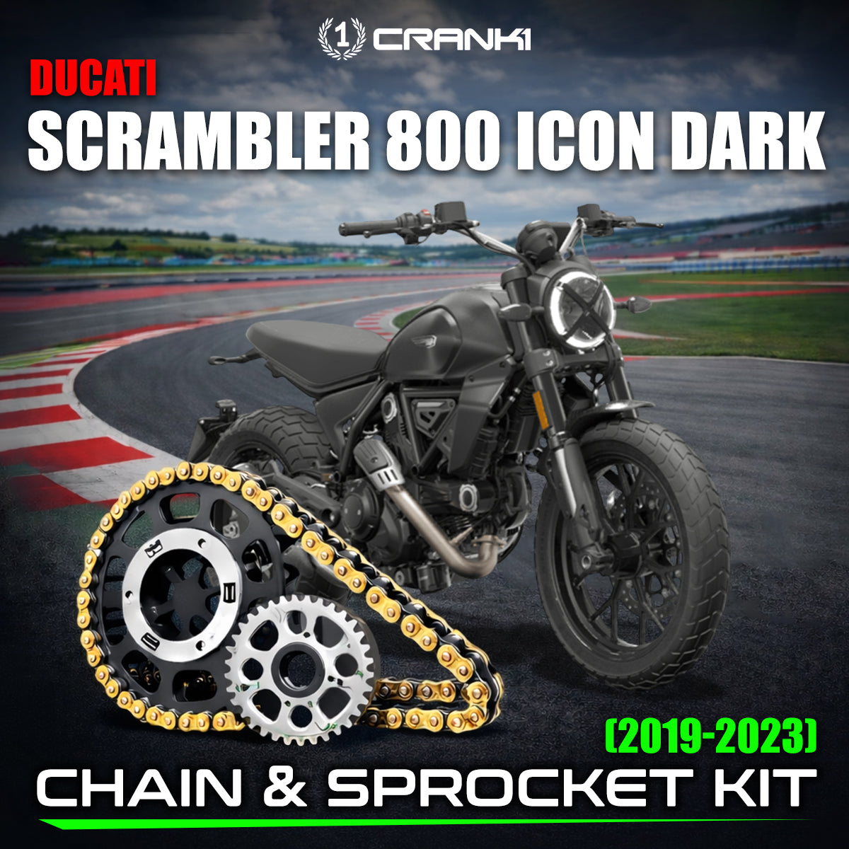 Chain And Sprocket Kit For Ducati Scrambler 800 Icon Dark (2019-2023)