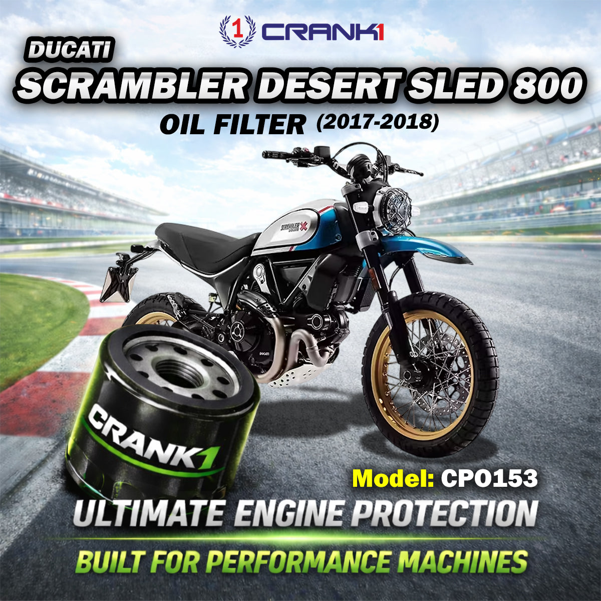 Oil Filter For Ducati Scrambler Desert Sled 800 (2017-2018) - CPO153