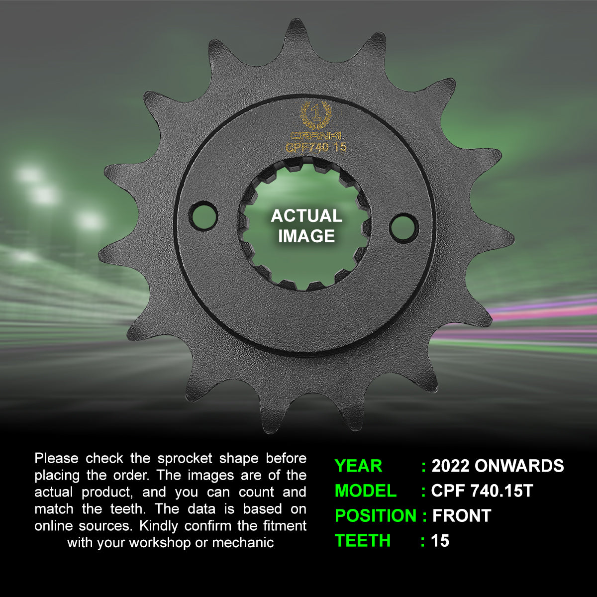 Sprocket For Ducati DesertX (2022 Onwards) - Front - CPF740.15T