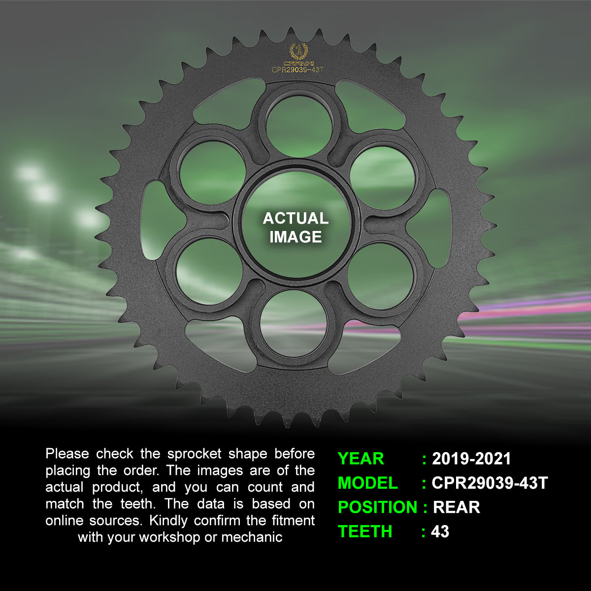 Sprocket For Ducati Diavel 1260 S (2019-2021) - Rear - CPR29039-43T