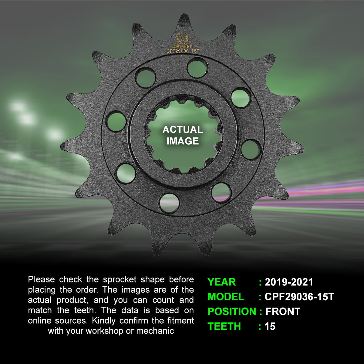 Sprocket For Ducati Diavel 1260 S (2019-2021) - Front - CPF29036-15T