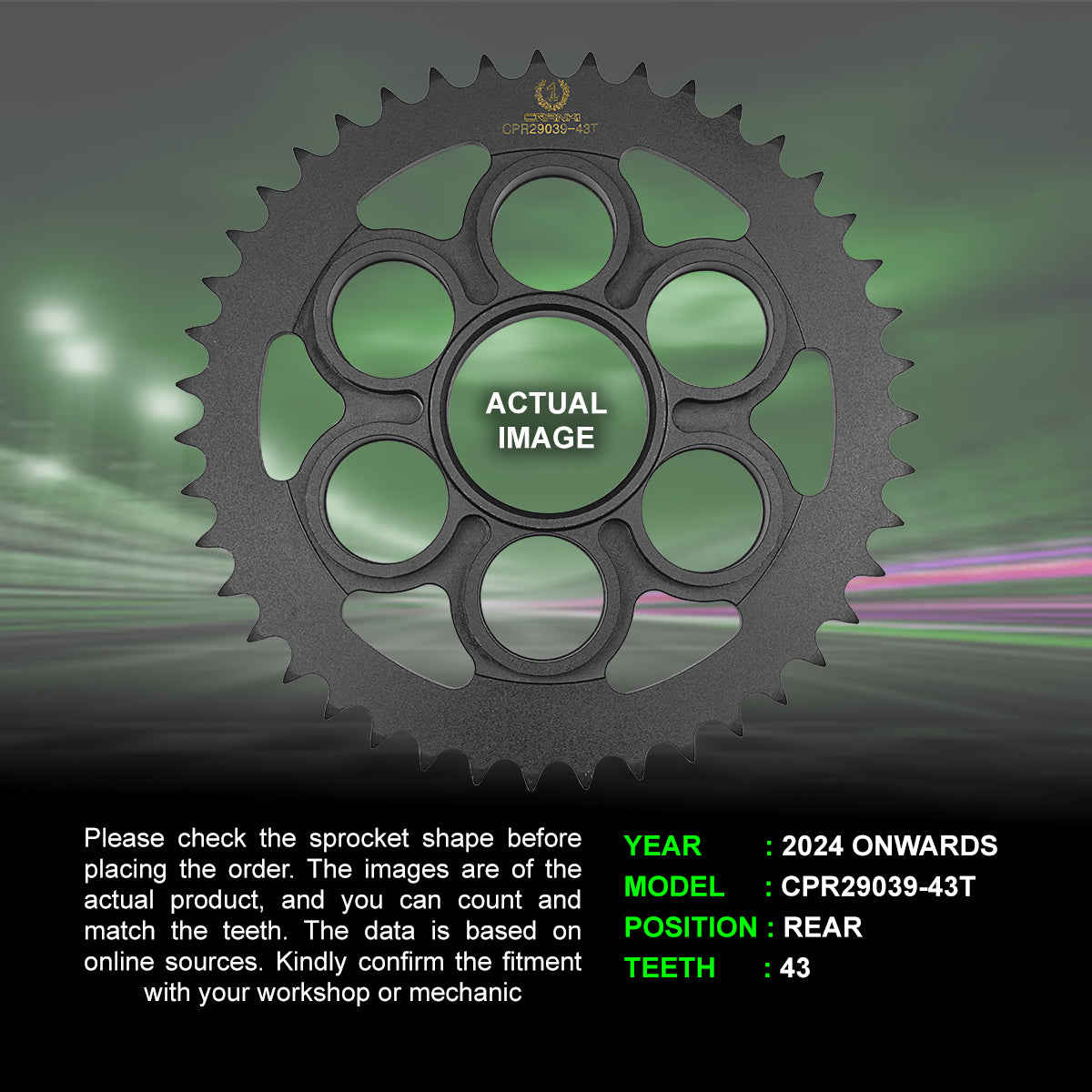 Sprocket For Ducati Diavel V4 (2024 Onwards) - Rear - CPR29039-43T